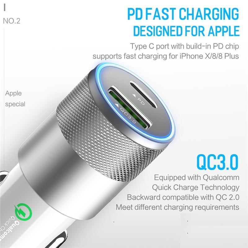 Premium QC3.0 PD Fast Car Charger for iPhone 11/ Pro/ Pro Max/ X/ XS