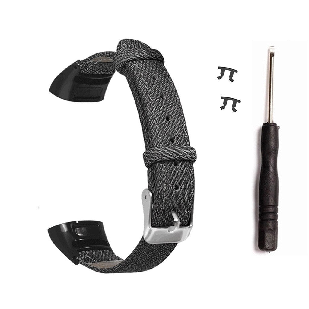 Denim Bracelet Metal Case Wristband Strap Watch