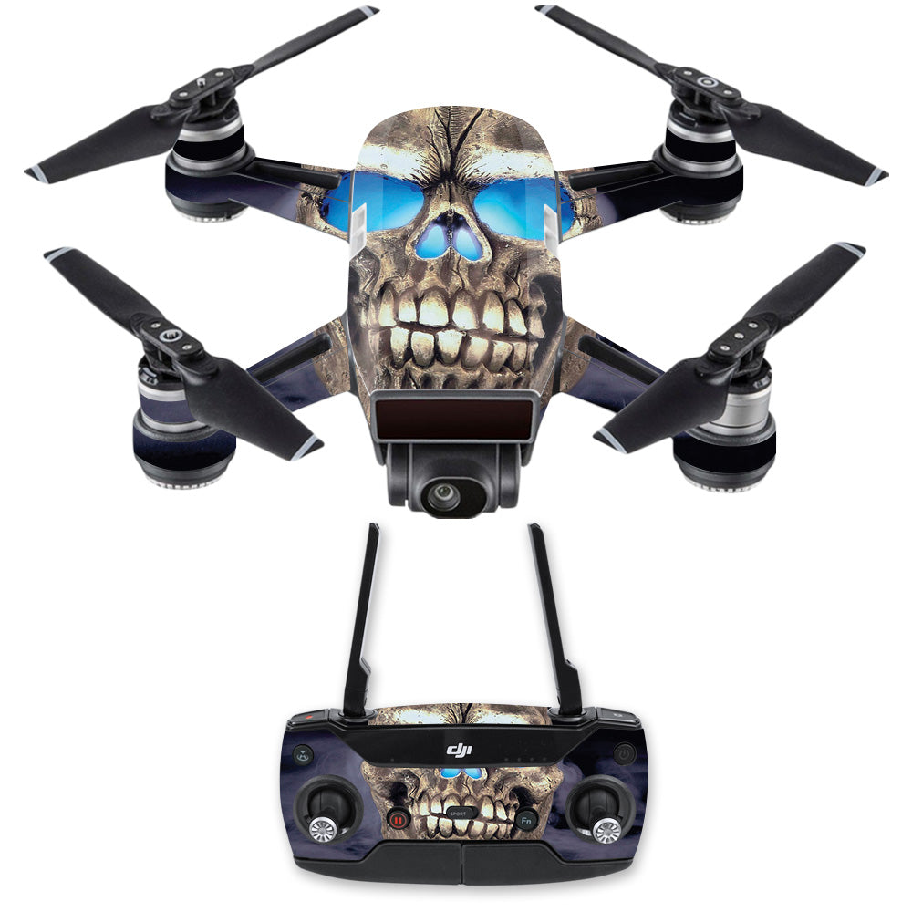 MightySkins DJSPCMB-Psycho Skull Skin Decal for DJI Spark Mini Drone C