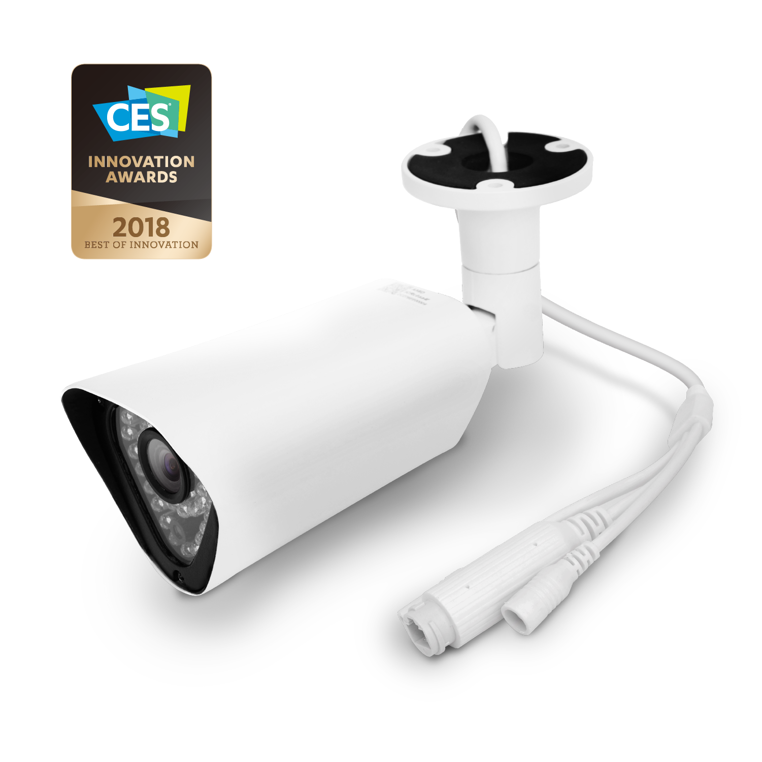 AR4 Outdoor Bullet Camera - White, AI Detection, Night Vision
